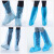 莱文格（LEVENGER）漂流户外防水一次性鞋套 高筒雨天骑行防滑加长厚款一次性雨鞋套 鞋型鞋套(一只价)(白色蓝色随机发) 常规