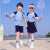 瑞央夏季新款校服套装中小学生班服儿童两件套棒球运动服幼儿园园服时 短袖+短裙 110cm
