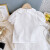 迪士尼（Disney）童装2024夏季新款儿童白色娃娃领上衣女宝宝绣花短袖衬衣衬衫 白色 110cm