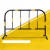 黄黑护栏护栏可移动道路封闭施工围挡安全防护围栏临时活动隔离栏 银色不锈钢32管1.5*1米 10个护栏起发