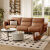 顾家家居（KUKA）现代简约头层牛皮沙发客厅沙发大小户型1227落日橙凳   