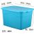 收纳箱厨房加厚食品级储物箱周转箱带盖大号长方形带轮整理箱 加厚款8803湖蓝色56*41*35