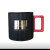 星巴克星吧克经典红黑金铜章限量马克杯 竖纹陶瓷咖啡杯ins 竖纹陶瓷杯子+礼盒+手提袋+勺