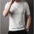 卡萨罗澳品牌凉感天丝薄款短袖T恤男夏季新款透气圆领莱赛尔针织半袖上衣 特黑色 165/S