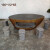 琅晓石桌石凳天然鹅卵石别墅户外庭院花园镂空 异形家用石头茶桌子 长1.9米一桌4凳