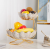 言则 欧式陶瓷双层多层水果盘高档客厅家用精美创意轻奢风零食盘拼盘 大理石纹花型双层果盘