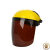 灰尘电焊电焊工焊工电浆切割机防护面罩安全帽飞溅脸部头戴式 黄顶茶色屏-M31