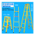 定制适用绝缘人字梯 玻璃钢绝缘梯 电工绝缘关节梯单梯 直梯2/2.5/3/4/5米 单梯2.5米
