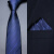 恒源祥领带男正装商务口袋巾套装蓝色拉链式高级手打免打一拉得 [手打款]藏青斜条纹领带+口袋