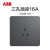 ABB开关插座远致灰色单双切三孔五孔带USB插座86型面板 三孔16A