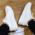 阿迪达斯跑步鞋男女情侣鞋春夏新款网面透气轻便缓震防滑时尚休闲运动鞋 白色FX3637 38.5