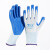 手套劳保浸胶耐磨工作水滑塑胶工业带胶胶皮手套 白纱蓝胶12双(宝星) 均码