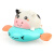 DISNEY宝宝洗澡玩具游泳戏水玩具小黄鸭小乌龟浴室婴儿海豚发条上劲奶牛 2只萌趣奶牛+1只小乌龟