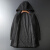 XOPQPX品质 粗针毛线连帽夹棉羊毛外套 冬季男士加厚保暖中长款大衣 黑色 48