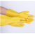 牛筋乳胶手套家务厨房洗衣洗碗手套耐酸碱加厚橡胶手套 黄色纯胶110克；S码小码