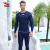 浩沙（hosa）男士分体泳衣泳裤套装长袖潜水冲浪服速干泳装两件套 深蓝色 M（高165-175cm重55-65KG）