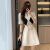 乔骏晟2024夏季女装法式感泡泡袖白色连衣裙女夏设计小众西装裙 米白色 2XL