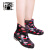 襄昱优工 XZB333 短筒女雨鞋胶鞋厨房防滑套脚短水靴鞋 黑圆红点（加棉套） 40 双