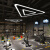三角形吊灯LED造型灯创意办公室健身房灯网咖商场超市工业防风灯具 实心-黑框-边长120cm-冰蓝光