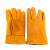 短款加绒耐磨加厚二保焊短皮焊接焊工劳保手套隔热加棉保暖 黄色加棉款（5双拍下包邮） XL