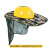 LISM遮阳帽檐工地遮阳帽施工安全帽防晒加大男风扇夏季带的帽子工程 黄色风扇帽+升级迷彩透气遮阳帽