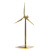 金属太阳能风机模型风车旋转摆件风力发电机模型发电风车模型玩具 金色