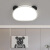 帕莎led卧室灯简约现代灯具创意个性圆形熊猫卡通男女孩公主儿童房灯 砂白-48cm-三色变光