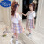 迪士尼女童裙子夏季洋气时髦儿童装jk套装正版学院风女孩夏装连衣裙 粉色 送袜子 150cm