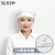 迈恻亦工作帽厂帽子车间防尘卫生厨房厨师女白色食堂餐 TZ带扣白色布帽 可调节