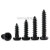 黑色圆头自攻螺丝十字盘头发黑自攻螺钉碳钢螺丝M1.7M2M2.3M2.6M3 M3*5 (500个)