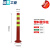 钢管警示柱加厚反光防撞柱安全桩固定路桩分道隔离停车柱地桩路障 7OCM塑料直杆(不送螺丝)