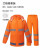环卫工人专用雨衣橙色反光条雨衣雨裤套装消防保洁市政铁路工作服 兰格绿单层反光长款 XXL