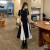 乔慧雅新中式改良版旗袍连衣裙女夏季法式感气质收腰显瘦小个子长裙 黑色 S
