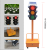 交通信号灯红绿灯路口遥控升降可移动太阳能三色指示灯驾校警示灯 桔色套餐三