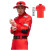 新式森林消防服套装应急抢险救援服作训服耐磨工作服套装男 红色上衣裤子腰带 XS16090100斤