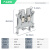 UK3N接线端子排2.5平方整合100片阻燃纯铜件电压导轨式快速连接器 黑色