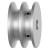 10毫米圆带皮带轮双槽铝合金V槽皮带盘马达电机传动轮可拉键槽款 槽宽12.2双槽外径60孔径16