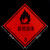 易燃液体3类铝板菱形标志牌危险品车油罐车标识安全告示牌反光贴 35*35腐蚀品8类【进口贴纸】*1张