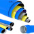 压缩空气铝合金节能空压管道接头三通弯头配件齐全 DN25铝合金管道5.8米 蓝黄