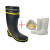 百舸 橡胶雨鞋高筒PU反光警示胶靴束口橡胶雨鞋户外橡胶雨靴 加棉鞋 42BG-ZB-12502