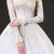 乔芈婚纱手套2024新款蕾丝加长薄款拍照新娘结婚礼服手套防晒旅拍手袖 白色010 双排珠加长