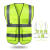 反光背心安全外套施工程交通环卫工人反光衣马甲工地夜间网布 多口袋针织布-荧光绿L