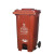 240L脚踏干湿分类上海户外商用大容量垃圾桶脚踩带轮带盖大号式50 120L加厚桶带轮红色有害垃圾