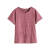 NIUWEI2024新款短袖T恤女显瘦中年妈妈时尚洋气夏装大码宽松妇女士上衣 紫红 2XL
