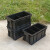 定制加厚长方形塑胶收纳箱带盖子五金零件盒小号黑色工具箱不是防 黑色+专用三格+盖子 收纳零件盒