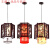新中式小吊灯走廊灯笼吊灯中国风阳台过道灯仿古餐厅客厅羊皮灯具 对角40高45cm+LED光源