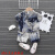 蝶泣韩系婴儿衣服男童夏装潮流水墨艺术印花图案两件套1一4周岁男宝宝 灰色 80cm