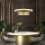 复式公寓大厅环形吊灯个性简约轻奢客厅餐厅灯后现代圆环设计师灯 双层650+850