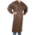 比鹤迖 BHD-7826 皮革长袖防油耐弱酸碱反穿围裙 褐色长120cm 1件