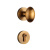 金色球形锁美式蛋形锁室内房门北欧卧室白色圆球轻奢磁吸静音门锁 保险锁+门吸+3合页（颜色备注） 3550mm 通用型 不带钥匙